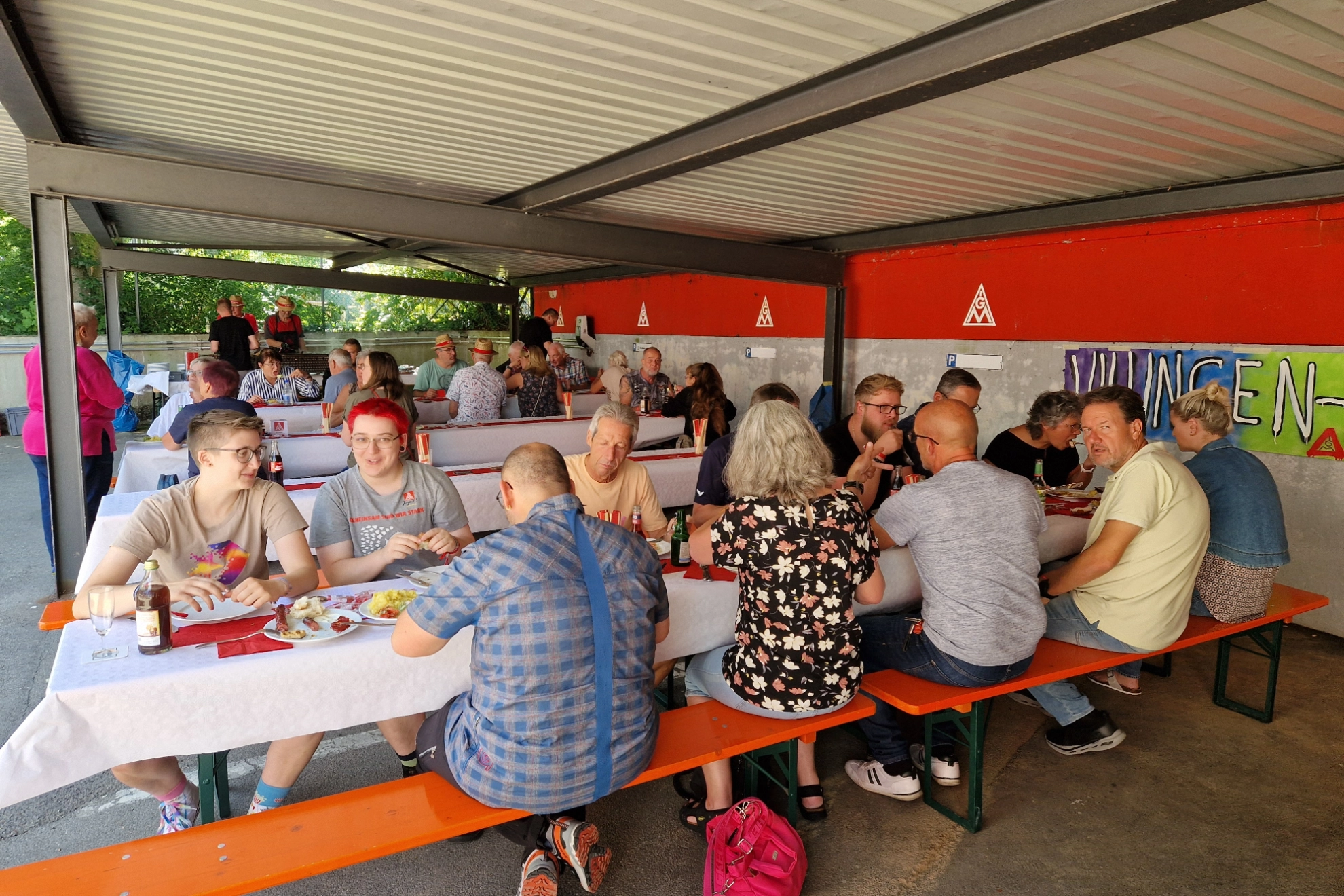 Unsere Funktionäre beim Essen.