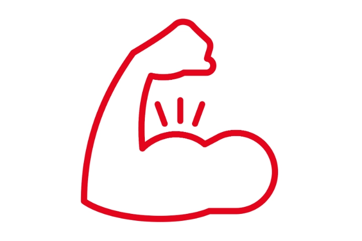 Das ICON zeigt einen Bizep und steht für Stärke