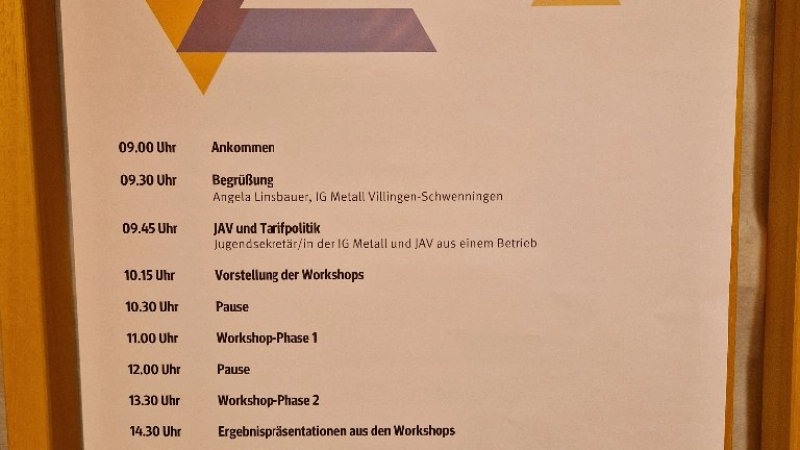 JAV Empfang Tagesordnung.
