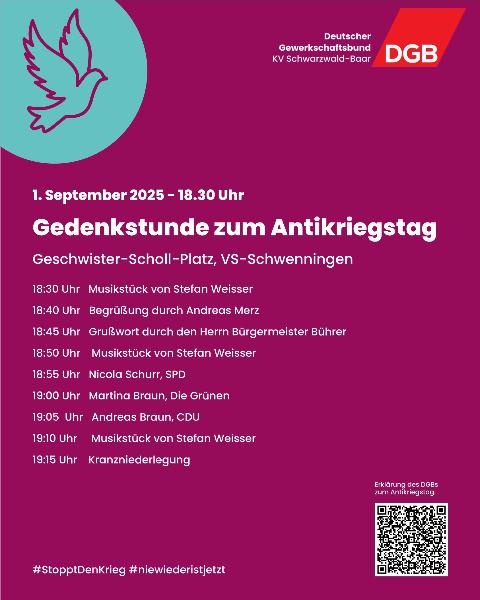 Antikriegstag SB - Ablauf