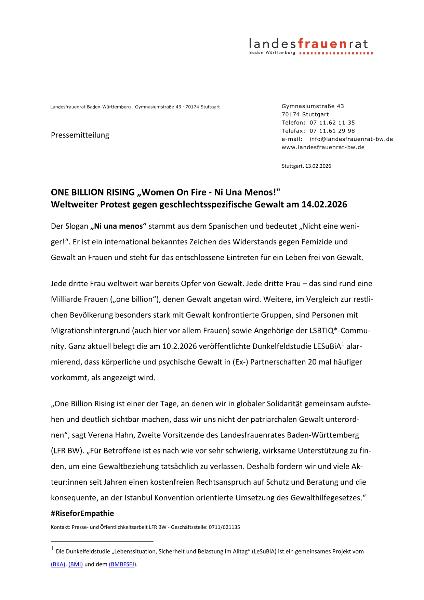 Presseerklärung LFRBW